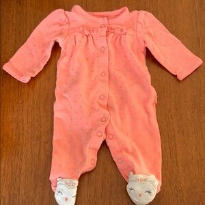 🍊5/$25 Carters Newborn Bright Pink Footies